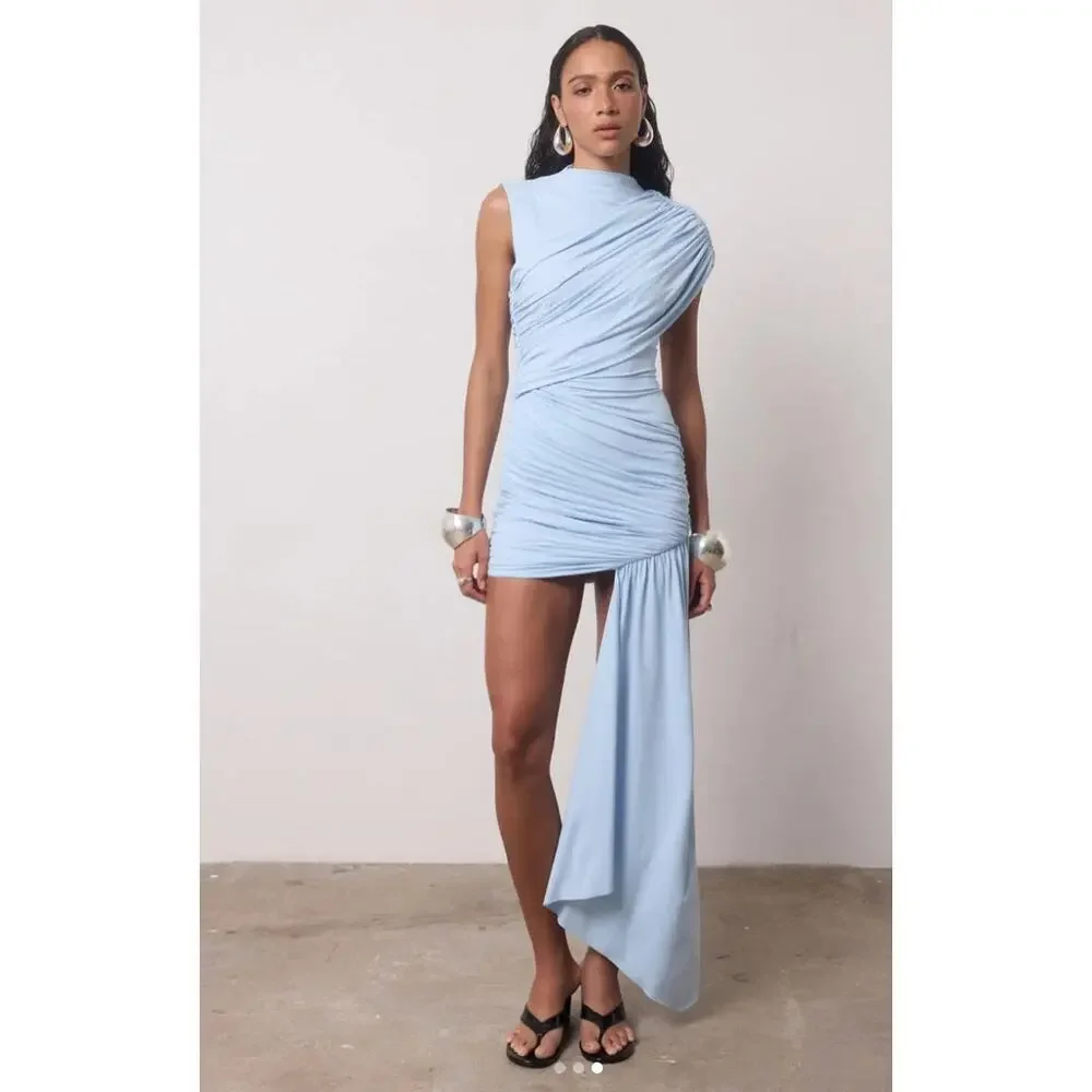 DE LA VALI ravenna mini dress In Blue US 2 - Picture 4 of 9